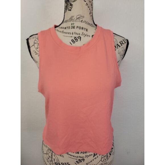 Lululemon Muscle Tank Top Womens SZ 6/8 Semi Crop Perforated Orange Pink - Picture 1 of 8